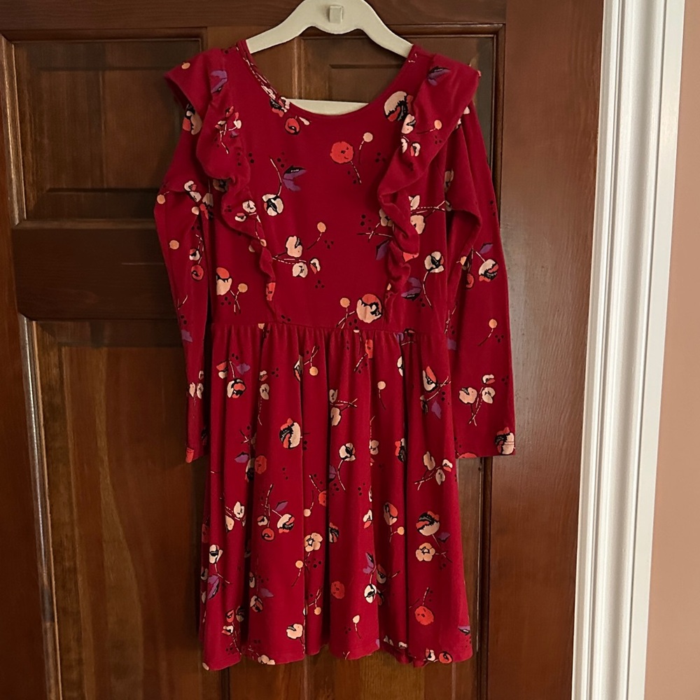 Tea Collection Red Floral Kids Dress— size 7